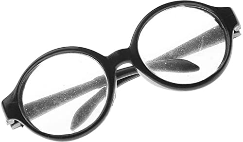 GIVBRO 1 Paar Brille mit rundem Rahmen für 46 cm große Puppen, schwarz