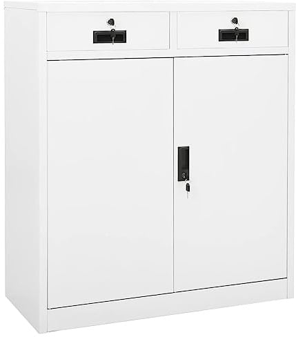 vidaXL Büroschrank Aktenschrank Metallschrank Stahlschrank Lagerschrank Aufbewahrungsschrank Schrank Büromöbel Weiß 90x40x102cm Stahl