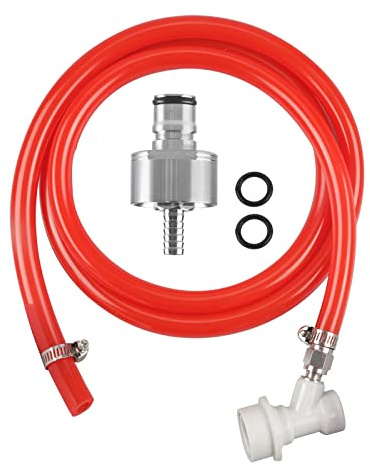 Bouchon de gazéification avec bouchon à boule de gaz - Bouchon de bouteille de gazéification - Adaptateur de gazéificateur avec verrouillage à bille amovible - Ensemble de tuyau d'assemblage utilisé