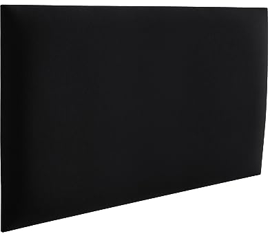 RAVIO Wandpaneele gepolstert | 3D Wandverkleidung mit Schaumstoff | Wandkissen als Kopfteil für Bett | Wanddekoration für Schlafzimmer, Kinderzimmer, Büro, Diele | (Schwarz, 50 x 30 cm)