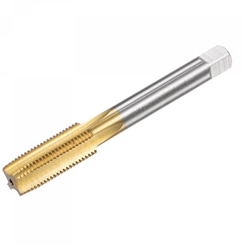 sourcing map Gewindebohrer M12 x 1,25mm Rohrgewindeschneider M35 HSS Einschnittgewindebohrer Linksgewinde Titanbeschichtung Maschinengewindebohrer für Elektrisch Bohrer Fräser Industrie