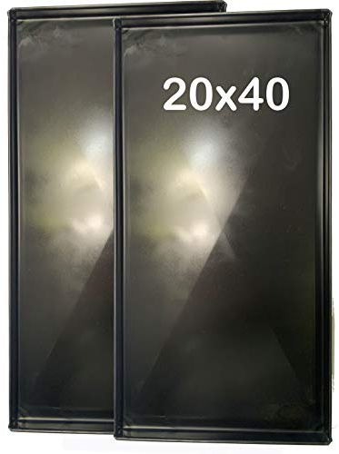 Teglie forno 40x20x2 cm in ferro blu per pizza professionale 8/10 di spessore alta idratazione Focaccia [2 PEZZI]