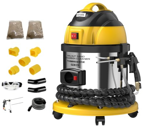 AUTOOL Sand Blaster, Walnut Shell Sand Blasting Kit Engine Intake Valve Cleaner Machine, Pipe Valve Carbon Deposit Cleaning, Cleaning Car Engines Cylinder Heads with 2kg Sandblasting Grit (HTS 558)