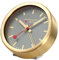 Mondaine Mini Wanduhr und Wecker mit Gehäuse aus Aluminium in Gold, Zifferblattfarbe: Grau, Durchmesser: 12.5 cm, A997.MCAL.86SBG