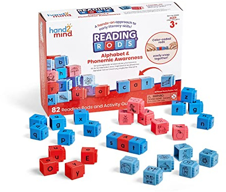 Learning Resources Reading Rods Alphabet and Phonemic Awareness, Learn to Read, Word Building Activities, Letter Blocks, CVC Words, Spelling Toys, Reading Tools for Kids, Reading Blocks, Phonics Toys