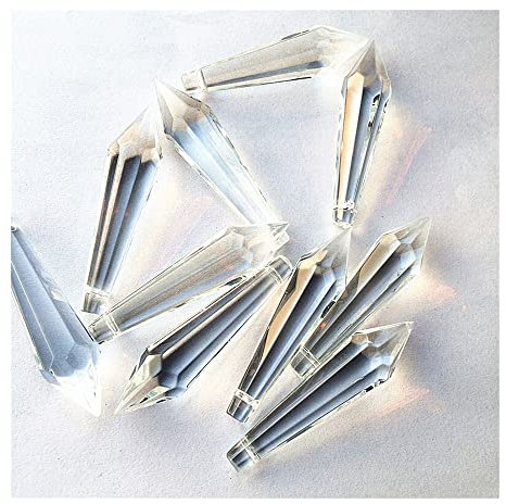 JUIYU Kronleuchter Kristall Prismen Anhänger 10 stücke 55mm klar eiszapfen Tropfen kristall kronleuchter Teile kristall hängende anhänger