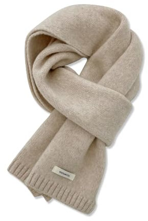 LumiSyne Hiver Écharpe En Laine Tricotée Pour Femmes Hommes Couleur Unie Classique Tricot Côtelé Longue Echarpe Pashmina Doux Chaud Écharpe à Col Cache-Cou 150×20cm