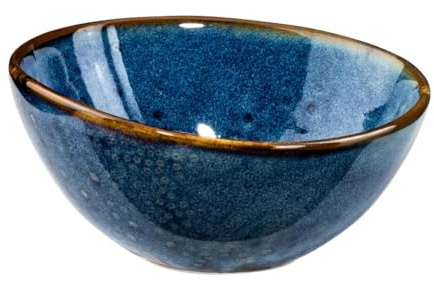 Verlo DEEP Blue Bowl schüssel 14,5 x 13 cm Servierschüssel ideal für Salate, Suppen, Pasta Schüssel aus hochwertigem Porzellan Obstschale, Salatschale, Suppenschale