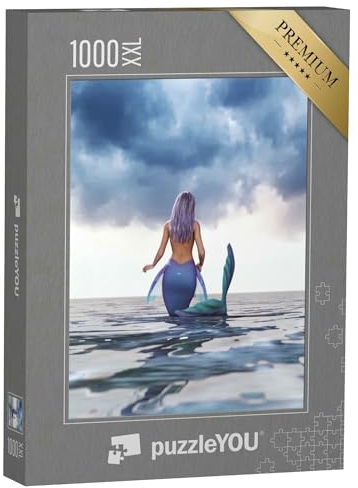 Puzzle 1000 Teile XXL „Fantasy: Meerjungfrau im mythischen Meer“ – aus der Puzzle-Kollektion Meerjungfrau