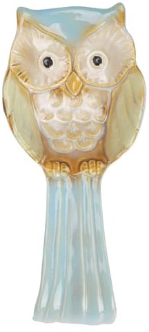 CAIRIAC Owl Spoon Rest, Ceramic Ladle Holder, Cooking Table Decoration is Suitable for Kitchen Counter Dining Table Coffee Table Kitchen Decoration Exquisite Gifts (Blue)