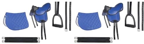 HKM Shettysattel-Set -Beginner-, blau (Packung mit 2)
