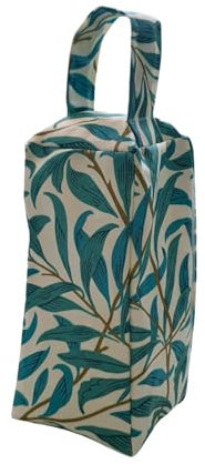 Fabric Door Stop, Tall Decorative Oilcloth Door Stopper for Outdoor, Indoor, Patio, Kitchen, Bedroom Use - 20cm/8in Tall Fabric Door Stop - Unfilled… (WM Willow Bough Teal)