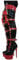 WILDKATZEN Damen Schenkelhoher Stiefel Plattform Stiletto High Heels Boots Lace up Overknee Zweifarbig Schnürstiefel Schwarz Rot 47 EU