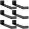 MLOQI 6 stück Regalhalterung Schwarz mit Lippen, Regalwinkel Schwerlast, Regalhalter Metall, Schwerlastwinkel Wandhalterung Winkel Regal, 0,5 cm Dick, Tragkraft 50 KG (Schwarz 22,9 cm)