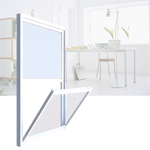 XILYZMO Finestra A Tettoia Finestra A Filo Verticale Scorrevole, Vetro Rinforzato 5 Mm Finestra A Battente, Lega Alluminio Aperta Seminterrato Finestre A Persiana per Bagno(50X80CM)