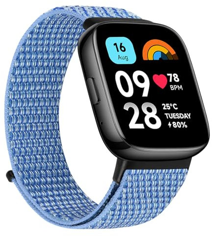 TumCez Bracelet en nylon compatible avec Xiaomi Redmi Watch 3 Active Bracelet pour Femme Homme,Bracelet de Sport de Remplacement Réglable pour Xiaomi Redmi Watch 3 Active, Cape bleue, Sportif
