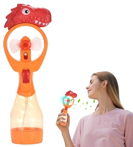 Ventiladores de mano para rociar agua, ventilador de mano con diseño de dinosaurio con niebla, ventilador de mano portátil con niebla, ventiladores de nebulización de agua de mano, ventilador de