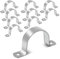Stainless Steel Pipe Strap Clamp - U Shaped Bracket with 2 Holes, 50mm Pipe Clamps for Hose Clips, Conduit Clamps & Pipe Mounting Brackets - Heavy Duty Metal Pipe Clips - 10 Pack