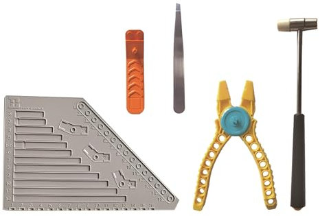DzirePada Building Block Tool Set, 5Pcs Multi Purpose Building Block Tool Set, Auxiliary Tool Hammer, Auxiliary Pliers, Tweezers, Brick Separator, Measuring Ruler, Compatible with Major Brands (GJ-A)