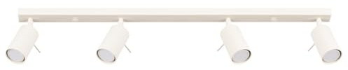 SOLLUX lighting Deckenlampe Deckenleuchte Deckenstrahler Einstellbar Stahl 4 Flammig 81 x 6 x 17 cm Beige Ring