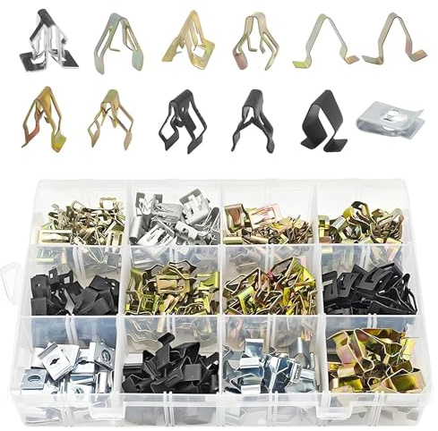 Flaconi 240PCS Auto Befestigung Clips，Armaturenbrett Konsole Panel Clips,Auto Zierleiste Clips,Innenverkleidung Befestigungs Metall Clip,Auto Armaturenbrett Clips,Geeignet für Stoßstangen,Motorhauben