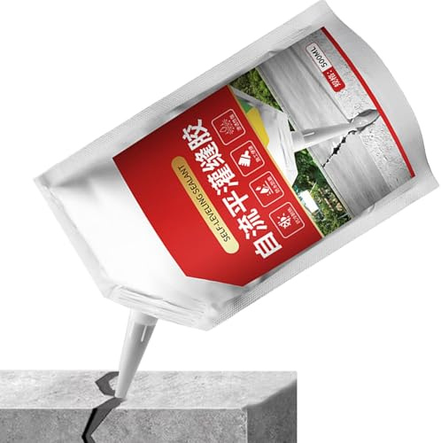 Rissabdichtung für Beton, Zementversteppung, wetterfeste Außenabdichtung 16,9 oz - Wandfüller gegen Risse, selbstnivellierend, wasserdicht und sicher