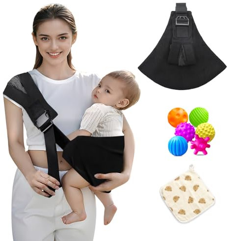 Porte-bébé réglable, porte-bébé réglable, facile à porter pour tout-petits, confortable pour nouveau-né jusqu'à 3 à 36 mois (noir)