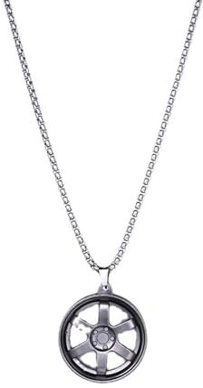 jtkhaweh Halskette Ketten Schmuck Herren Frauen Anhänger Necklace Auto Radnabe Halskette