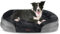 Enjamoy Dog Beds Large, Washable Orthopedic Dog Bed Sofa with Removable Cover, Waterproof Liner Pet Bed Couch with Side Bolster and Non Slip Bottom Dark Grey 91x68x17cm