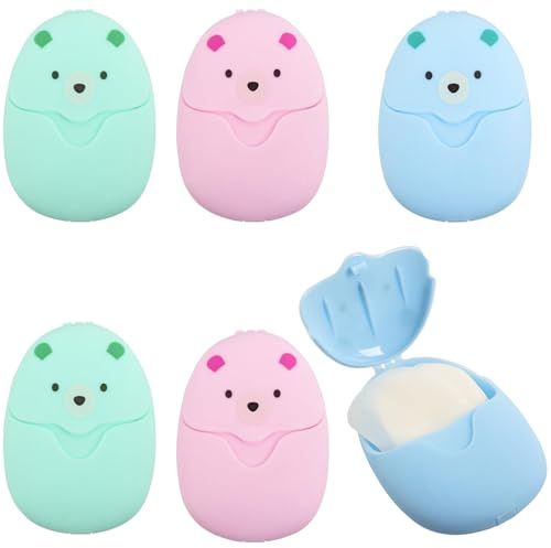YUNYU 300 mini feuilles de papier de voyage, savon portable avec boîte en plastique pour voyage, camping, extérieur, randonnée