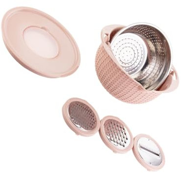 Passoire anti-corrosion et résistante aux chocs en 1 passoire avec pièces détachables en acier inoxydable de qualité alimentaire Rose