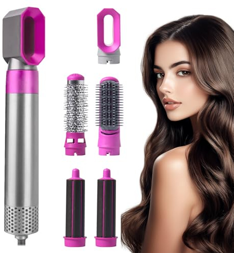 Anluomania Haartrocknerbürste, Professioneller Warmluftbürste Set 1200W, Multi-Ionen Haartrocknerbürsten Set, Multifunktionaler Hairstyler mit Lockenstab Automatisch, 3 Windgeschwindigkeit