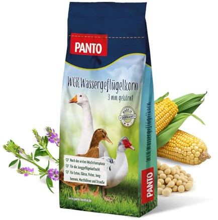 PANTO Wassergeflügelkorn 10 kg – Geflügelfutter für Enten, Gänse & Puten | Geflügelfutter zur Zucht – für Enten, Gänse, Puten, Junghennen, Masthühner & Strauße, vielseitig einsetzbar