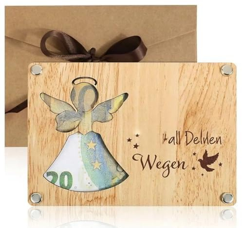 ZLKRHAK Portefeuille en bois - Cadeau en bois - Cadeau en argent - Cadeau d'anniversaire - Cadeau d'anniversaire - Cadeau pour femme