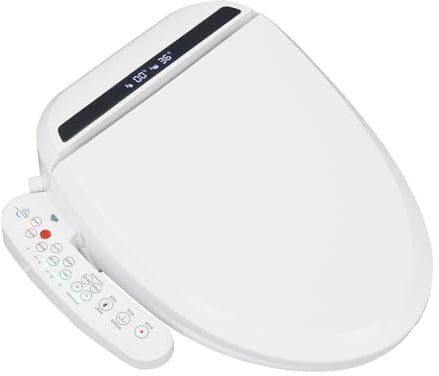 Intelligenter Smart Toilettensitz WC Bidet mit Düse, Toilette Sitz mit Warmwasser & Warme Lufttrocknung, Elektronisches Bidet mit LED-Nachtlicht und Massagefunktion