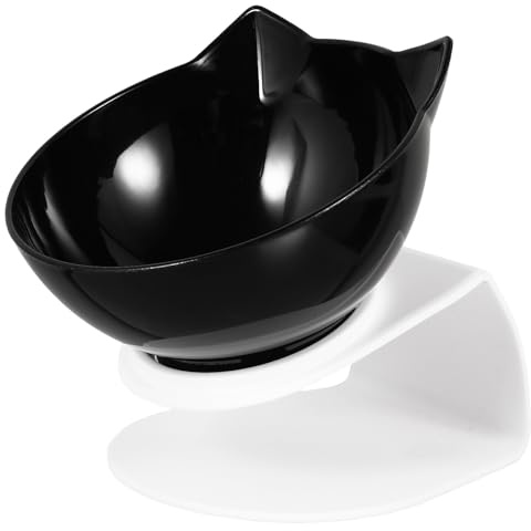 Abaodam Cat Feeding Bowl Pet Drinking Bowl Elevated Cat Food Feeder with Tilted Design for Whisker Fatigue Relief at Home
