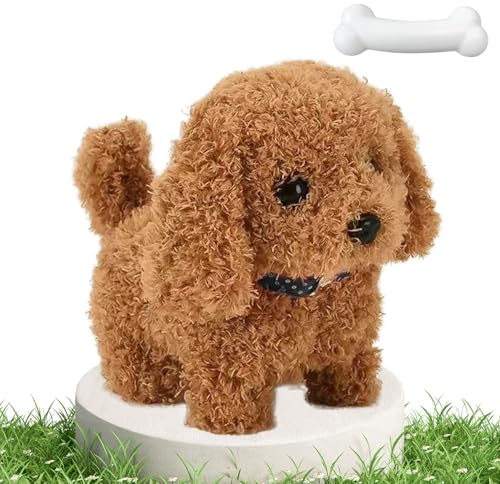 HBSFBH Realistischer Roboter Welpe, Elektronisches Haustier Hund Für Kinder, Interaktives Hund Spielzeug Kinder, Plüschiger Laufender Welpe Hund, Bellendes Hunde Spielzeug für Jungen und Mädchen