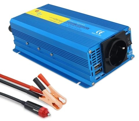 Convertisseur Tension Onduleur Solaire Hybride À Onde Sinusoïdale 1200 W 2000 W 12 V/24 V 220 V Convertisseur Puissance Batterie Transformateur Tension(12V,2000W Peak,Universal)