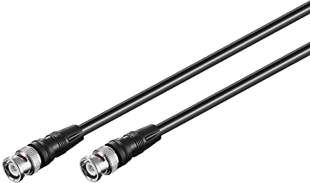 goobay 50086 Kabel RG58 Koaxialkabel 2m / BNC Stecker auf BNC Stecker / 50 Ohm Koaxial Kabel/Schwarz geschirmt Verlängerungskabel 2m