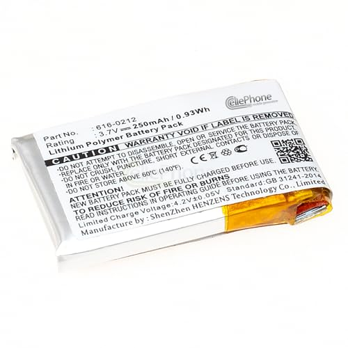 cellePhone Akku Li-Polymer kompatibel mit Apple iPod Shuffle 1 (1. Generation) (Ersatz für 616-0212)