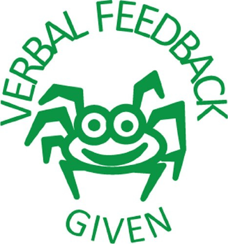 Verbal feedback given Self inking teacher reward stamp X12149
