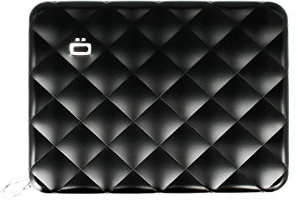 ÖGON -DESIGNS- Portefeuille Compagnon pour Femme, en Aluminium Rigide Effet matelassé, Protection RFID Contre la fraude et la démagnétisation, modèle Lady Case Helsinki Large, Format Passeport