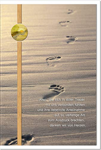 metALUm Danksagungskarten TRAUER | Spuren im Sand | 10 Karten | 1501004S