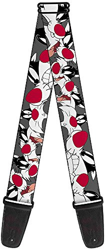 Guitar Strap Sylvester The Cat Expressions Gray 2 Inches Wide