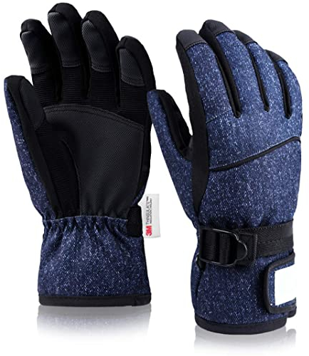 GOXUNYUAN Kinder Winterhandschuhe, Kinderhandschuhe -Wasserdicht Winddicht Warme Handschuhe zum Skifahren Radfahren - Elastische Fingerverdickung für Jungen und Mädchen- 6-8T