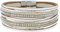StarAppeal Armband Lederarmband mit Strass, Ketten und Schmuckelementen, Magnetverschluss Silber, Damen Armband (Weiß)
