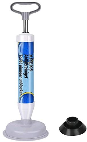 XREXS Toilet Plunger Sink Plunger, Powerful Drain Plunger with 2 Type Suction Cups, Plunger Toilet Unblocker, Sink Unblocker for Toilet, Bathtub, Shower, Sink (Blue)