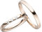 JC Trauringe Silber 925 Paarpreis Eheringe Rotgold Plattiert I Verlobungsringe 2,5 mm breit I Partnerringe mit Gravur in edler Schatulle I 2 Hochzeitsringe Herrenring & Damenring mit Steinen I LC134-P