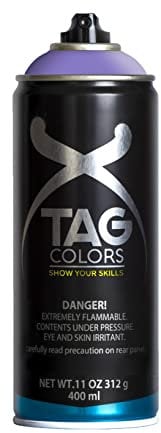 TAG Colors - G400A050 Vernice Spray per Graffiti THANOS VIOLET 400 ml, 6 Bombolette Professionali per Writers e Street Artists, Smalto Full Coverage a Lunga Tenuta, Finitura Opaca, 100% Made in Italy