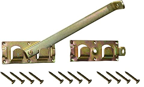 BRESKO Doppeltorüberwurf 440x70x180 mm gelb galvanisiert Torriegel mit Schrauben